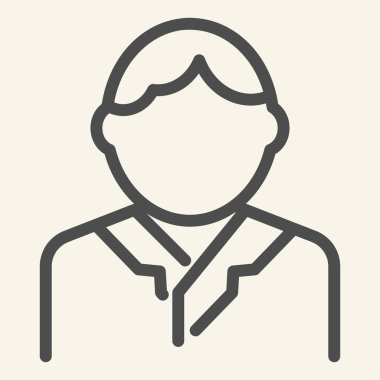 Erkek çizgisi simgesi. İş adamı vektör illüstrasyonu beyazda izole edildi. Web ve uygulama için tasarlanmış insan tasarımı. Eps 10.