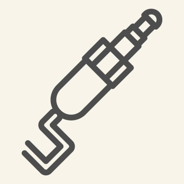 Mini jack line ikonu. Kablolu bağlantı vektör illüstrasyonu beyazda izole edildi. Ses kriko tasarımı, web ve uygulama için tasarlanmış. Eps 10.