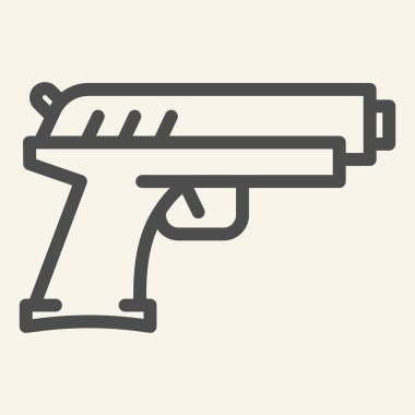 Tabanca hattı ikonu. Beyaz üzerine izole edilmiş tabanca vektör illüstrasyonu. Revolver tasarımı, web ve uygulama için tasarlandı. Eps 10.