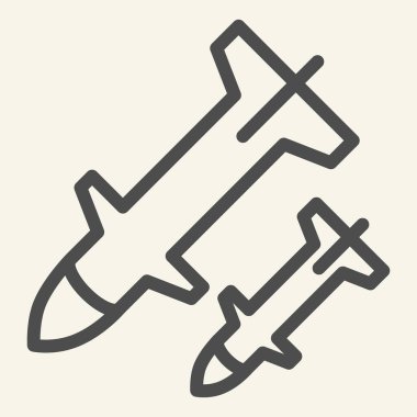 Roket fırlatma hattı simgesi. Silah vektör illüstrasyonu beyaza izole edildi. Füze tasarımı, ağ ve uygulama için tasarlandı. Eps 10.