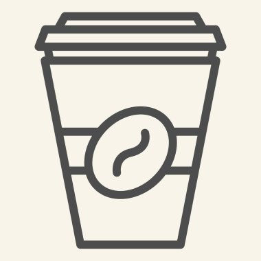 İkona gitmek için kahve. Tek kullanımlık bardak vektör çizimi beyaza izole edildi. Kahve servisi tasarımı, web ve uygulama için tasarlanmış. Eps 10.