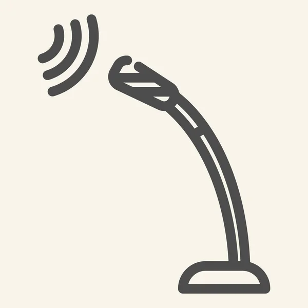 Icono de línea de micrófono. Cuadro ilustración del vector del micrófono aislado en blanco. Diseño de estilo de contorno de audio, diseñado para web y aplicación. Eps 10 . — Archivo Imágenes Vectoriales