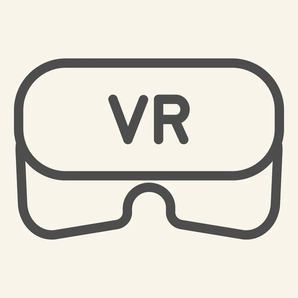 Ícone de linha capacete realidade virtual. ilustração vetorial óculos VR isolado em branco. Projeto de estilo de esboço de tecnologia de jogo, projetado para web e aplicativo. Eps 10 . — Vetor de Stock