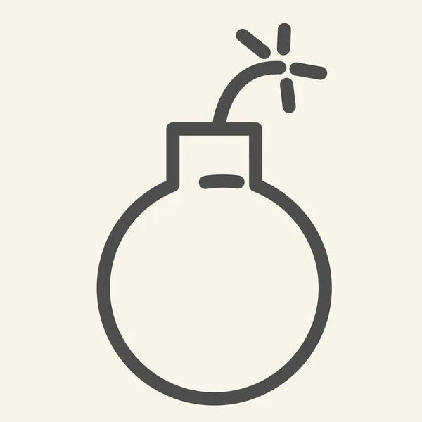 Icono de línea de bomba. Ilustración de vectores de bolas aislados en blanco. Diseño de estilo Boom outline, diseñado para web y app. Eps 10 . — Archivo Imágenes Vectoriales
