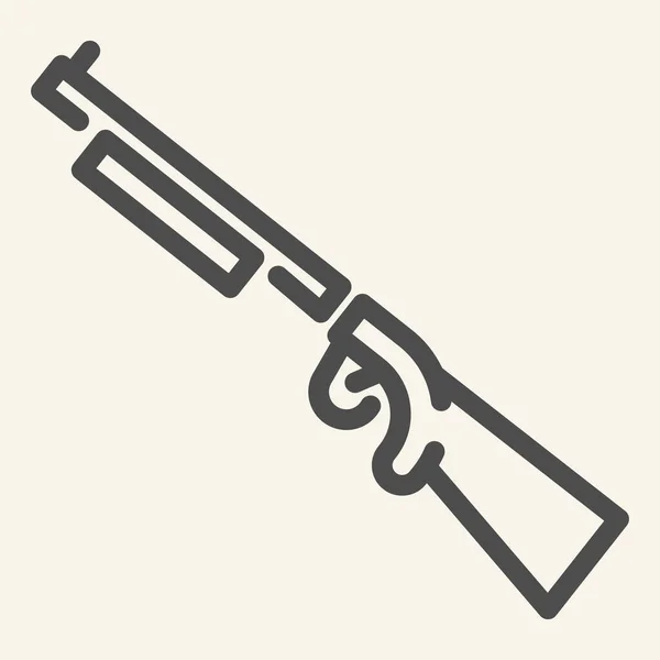Εικονίδιο γραμμής τουφεκιού. Απεικόνιση διανύσματος όπλου που απομονώνεται στο λευκό. Σχεδιασμός στυλ περίγραμμα Shotgun, σχεδιασμένο για web και app. Eps 10. — Διανυσματικό Αρχείο