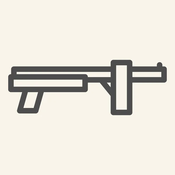 Icône de ligne de fusil de combat. Illustration vectorielle d'armes isolée sur blanc. Conception de style de contour d'arme à feu, conçu pour le Web et l'application. Eps 10 . — Image vectorielle