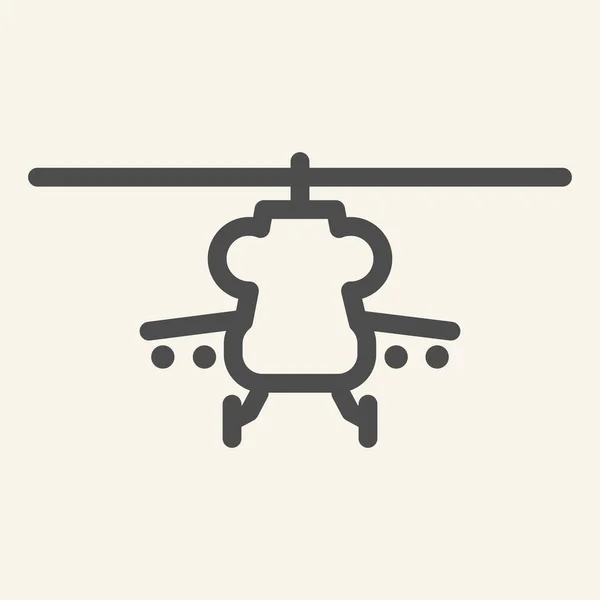 Icono de línea de helicóptero de combate. Ilustración vectorial de helicóptero militar aislada en blanco. Chopper bosquejo diseño de estilo, diseñado para la web y la aplicación. Eps 10 . — Archivo Imágenes Vectoriales