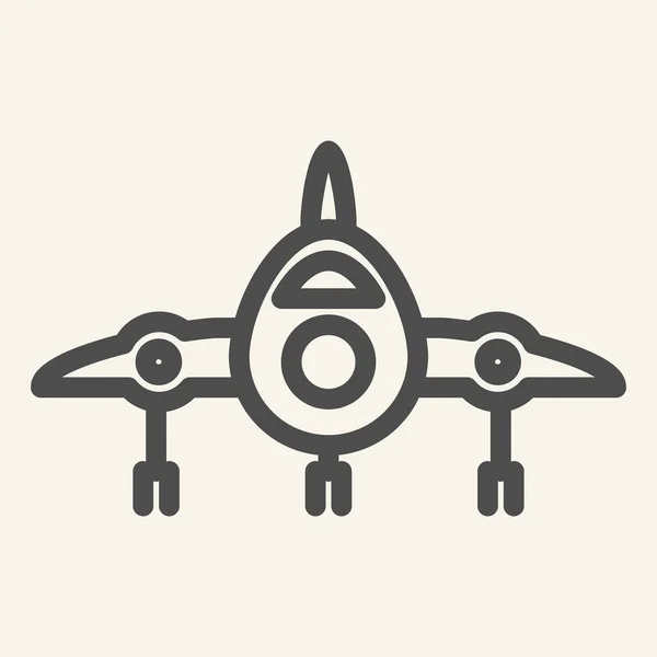 Jet fighter front view line icon. Airplane vector illustration isolated on white. Air transport outline style design, designed for web and app. Eps 10. — Stock Vector