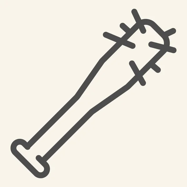 Bate de béisbol con línea de espinas icono. Ilustración vectorial de armas aislada en blanco. Diseño de estilo de contorno de murciélago de púas, diseñado para web y aplicación. Eps 10 . — Archivo Imágenes Vectoriales