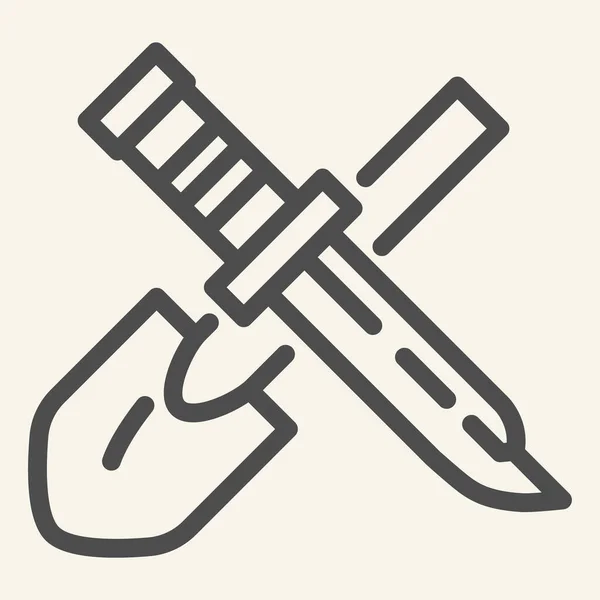Значок с лопатой и ножом. Инструменты векторной иллюстрации изолированы на белом. Дизайн контура кинжала, разработанный для веб и приложения. Eps 10 . — стоковый вектор