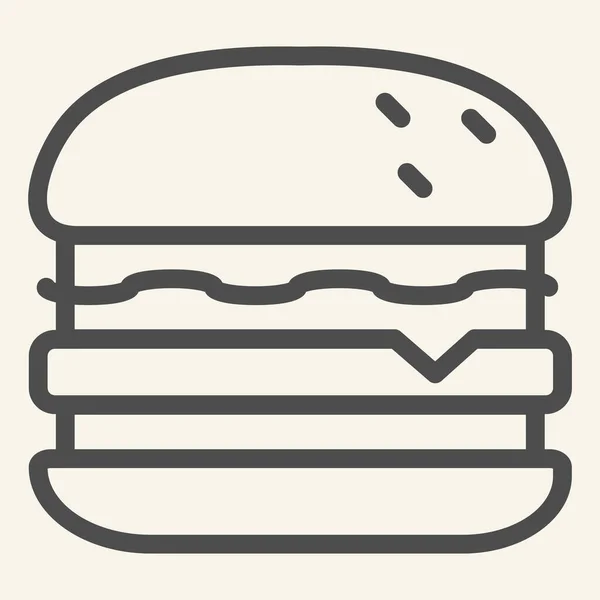 Burger-Line-Symbol. Hamburger Vektorillustration isoliert auf weiß. Sandwich Outline Style Design, entworfen für Web und App. Eps 10. — Stockvektor