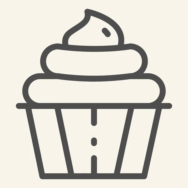 Cupcake line icon. Confectionery vector illustration isolated on white. Sweets outline style design, designed for web and app. Eps 10. — Stock Vector