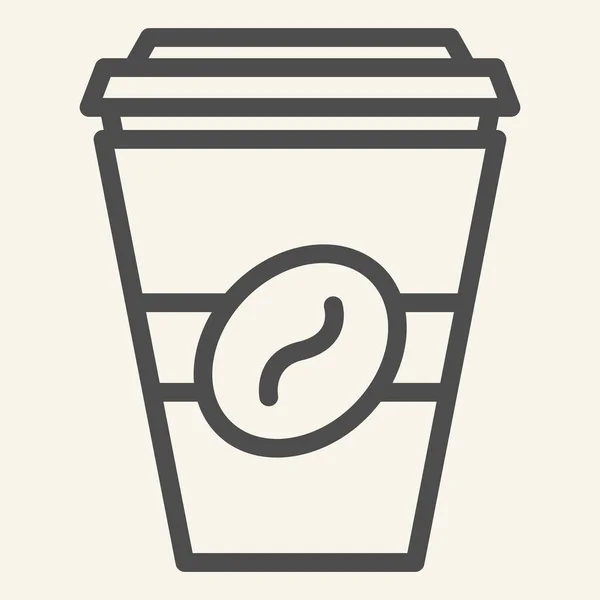 Caffè per andare icona linea. Illustrazione vettoriale monouso tazza isolata su bianco. Coffe takeaway design stile contorno, progettato per il web e app. Eps 10 . — Vettoriale Stock