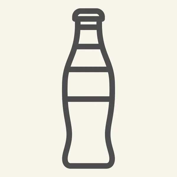 Ikon botol kaca. Aliran soda dalam vektor botol diisolasi dengan warna putih. Desain bergaya Beverage, dirancang untuk web dan aplikasi. Eps 10. - Stok Vektor