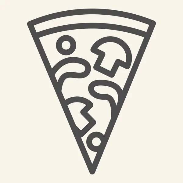 Kawałek pizzy z ikoną grzybów. Ilustracja wektora fast food wyizolowana na białym. Włoski kontur żywności styl projektowania, przeznaczony do sieci web i aplikacji. Eps 10. — Wektor stockowy