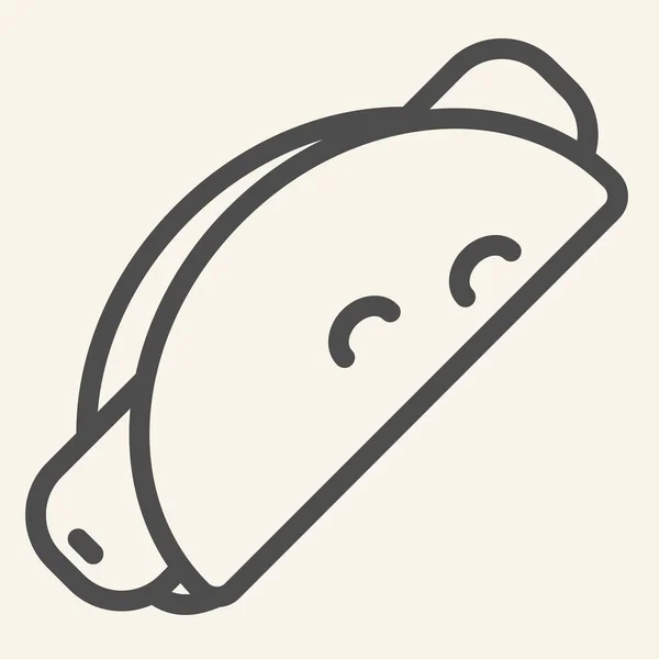 Ícone de linha de taco mexicano. Salsicha em taco ilustração vetorial isolado em branco. Burrito design estilo esboço, projetado para web e app. Eps 10 . — Vetor de Stock