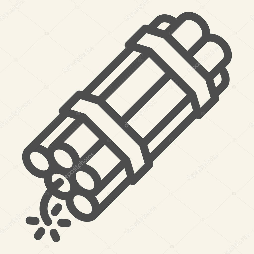 Countdown bomb line icon. Dynamite vector illustration isolated on white. Explosion outline style design, designed for web and app. Eps 10.