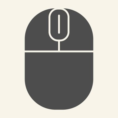 Pc mouse katı simgesi. Bilgisayar aygıtı vektör çizimi beyaza izole edildi. Web ve uygulama için tasarlanmış kabartma tasarımı tıkla. Eps 10.