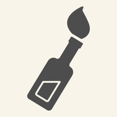 Kokteyl ikonunu ateşle. Molotof kokteyli çizimi beyaza izole edildi. Ateş şişesi kabartma tasarımı, ağ ve uygulama için tasarlanmış. Eps 10.