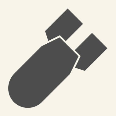 Denizaltı savaş başlığı katı bir simge. Torpido vektör çizimi beyaza izole edildi. Füze kabartma tasarımı, ağ ve uygulama için tasarlandı. Eps 10.