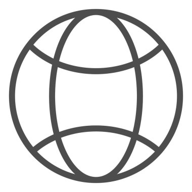 Genel ağ çizgisi simgesi. Dünya çapında internet vektör illüstrasyonu beyazda izole edildi. Gezegen tasarımı, web ve uygulama için tasarlandı. Eps 10.