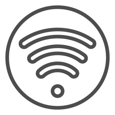 Wi-fi hattı simgesi. Kablosuz ağ vektör illüstrasyonu beyazda izole edildi. Web ve uygulama için tasarlanmış kablosuz internet tasarımı. Eps 10.