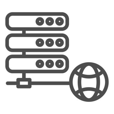 Sunucu satırı simgesi. Veri depolama vektör illüstrasyonu beyazda izole edildi. Bilgisayar depolama biçimi tasarımı, web ve uygulama için tasarlandı. Eps 10.