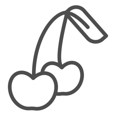 Kiraz çizgisi simgesi. Böğürtlen vektör çizimi beyaza izole edildi. Vitamin tasarımı, web ve uygulama için tasarlanmış. Eps 10.