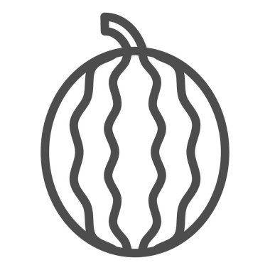 Karpuz çizgisi simgesi. Yaz meyvesi illüstrasyonu beyaza izole edilmiş. Sağlıklı tatlı tasarımı, web ve uygulama için tasarlanmış. Eps 10.