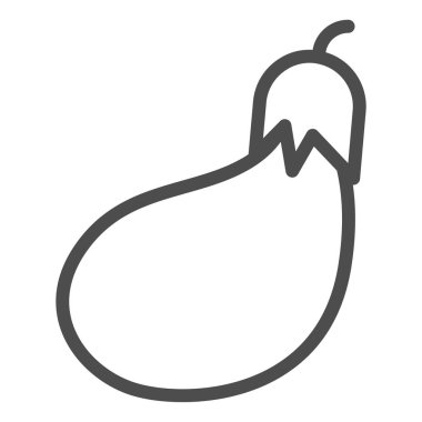 Patlıcan çizgisi simgesi. Bakkal vektör illüstrasyonu beyaza izole edildi. Sebze tasarımı, web ve uygulama için tasarlanmış. Eps 10.