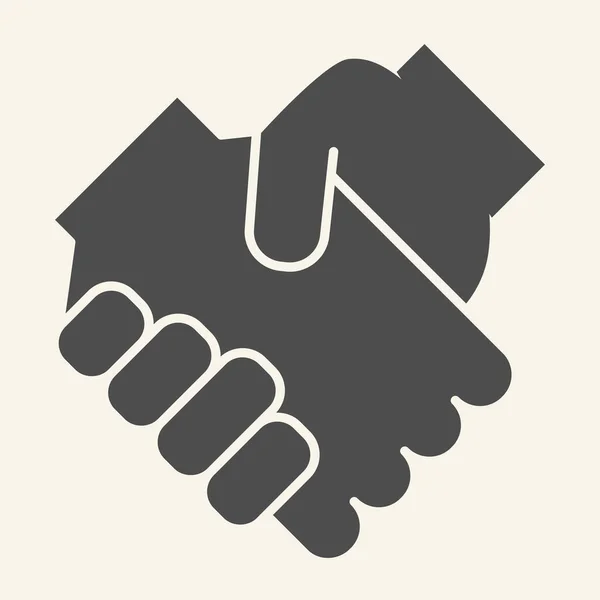 Handslag fast ikon. Partnerskap vektor illustration isolerad på vitt. Deal glyf stil design, utformad för webb och app. Eps 10. — Stock vektor