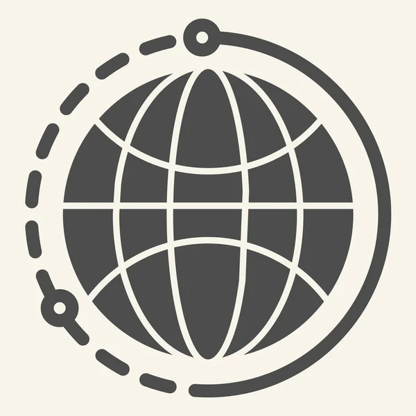 Icona solida al mondo. Illustrazione vettoriale del pianeta isolata sul bianco. Design in stile glifo terrestre, progettato per web e app. Eps 10 . — Vettoriale Stock