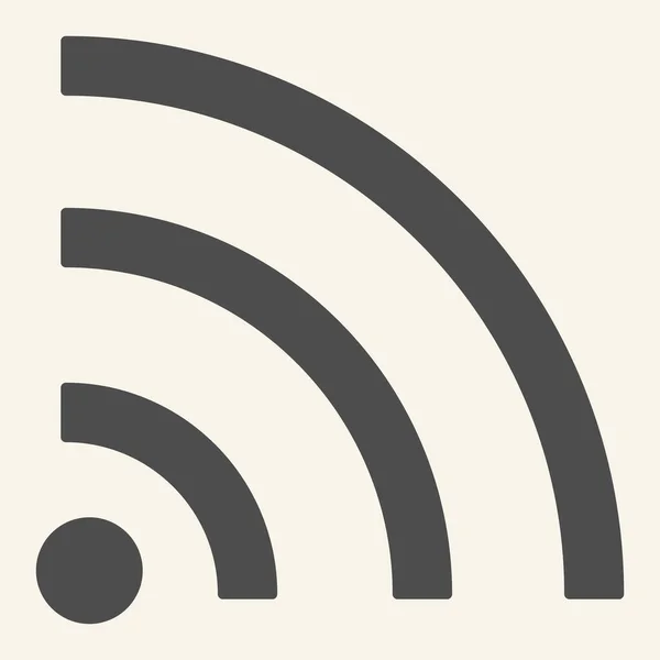 Signal Wi-Fi icône solide. Illustration vectorielle Internet isolée sur blanc. Conception de style glyphe réseau sans fil, conçu pour le web et l'application. Eps 10 . — Image vectorielle