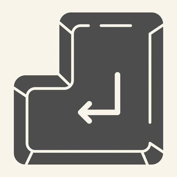 Voer knop solide pictogram. Voer de belangrijkste vector illustratie geïsoleerd op wit. Keyboard glyph stijl ontwerp, ontworpen voor web en app. Eps 10. — Stockvector