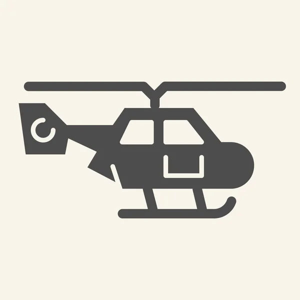Helicóptero vista lateral icono sólido. Ilustración vectorial de transporte aéreo aislada en blanco. Diseño de estilo glifo Chopper, diseñado para la web y la aplicación. Eps 10 . — Archivo Imágenes Vectoriales