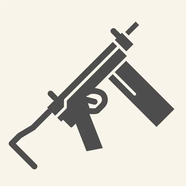 Icône solide UZI. Illustration vectorielle d'armes isolée sur blanc. Conception de style glyphe d'arme à feu, conçu pour le web et l'application. Eps 10 . — Image vectorielle