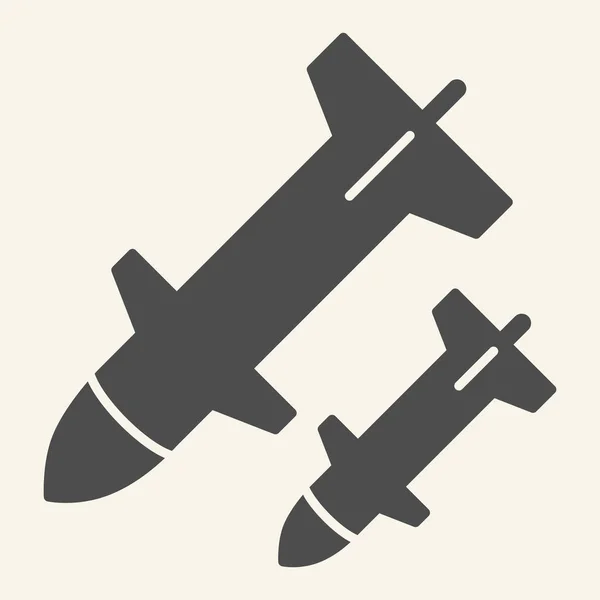 Lancement de fusée icône solide. Illustration vectorielle d'armes isolée sur blanc. Conception de style glyphe de missile, conçu pour le web et l'application. Eps 10 . — Image vectorielle