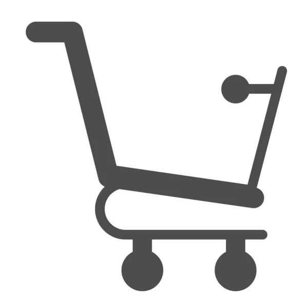 Icône de glyphe de panier vide. Chariot de marché avec poignée. Concept de conception vectorielle de commerce, pictogramme de style solide sur fond blanc, utilisation pour le web et l'application. Eps 10 . — Image vectorielle