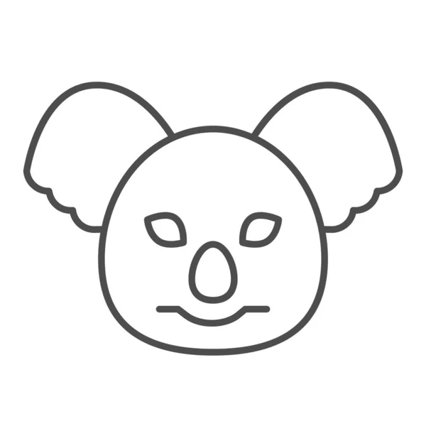 Coala Kopf dünne Linie Symbol. Niedliche australische Tier Gesicht einfache Silhouette. Animals Vektor Design-Konzept, Umriss Stil Piktogramm auf weißem Hintergrund, Verwendung für Web und App. Eps 10. — Stockvektor
