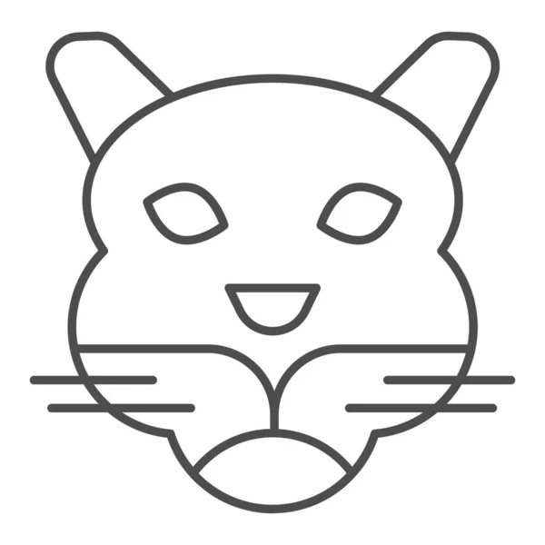 Ícone de linha fina de cabeça de tigre. Mascote artístico de cara de animal selvagem, silhueta simples. Conceito de design de vetor de animais, pictograma de estilo de esboço em fundo branco, uso para web e aplicativo. Eps 10 . — Vetor de Stock