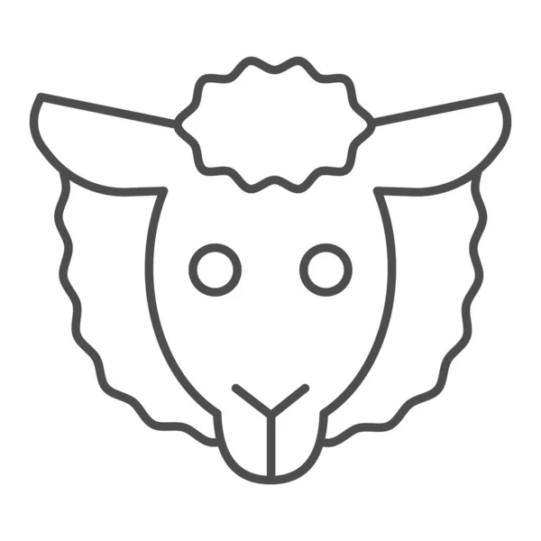 Sheep head thin line icon. Minimal sheep face symbol, farm lamb. Animals vector design concept, outline style pictogram on white background, use for web and app. Eps 10. — Stock Vector