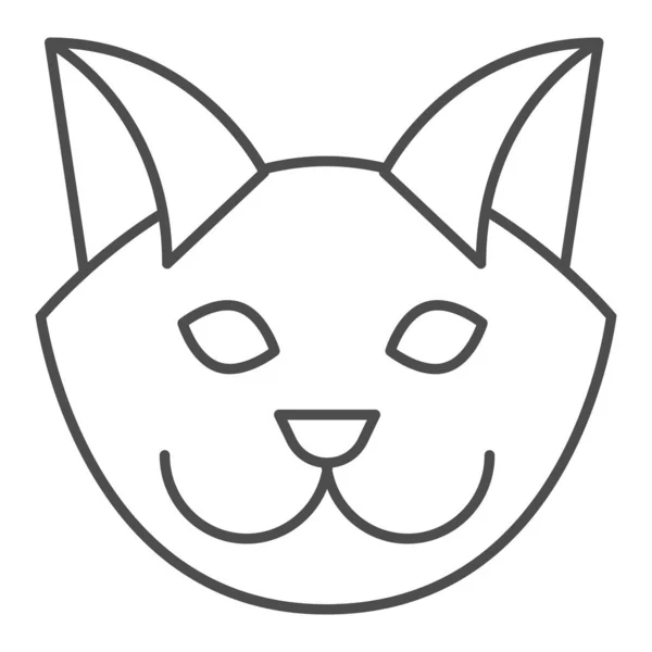 Cabeça de gato ícone de linha fina. Estilo mínimo, símbolo de cara de gatinho. Conceito de design de vetor de animais, pictograma de estilo de esboço em fundo branco, uso para web e aplicativo. Eps 10 . — Vetor de Stock