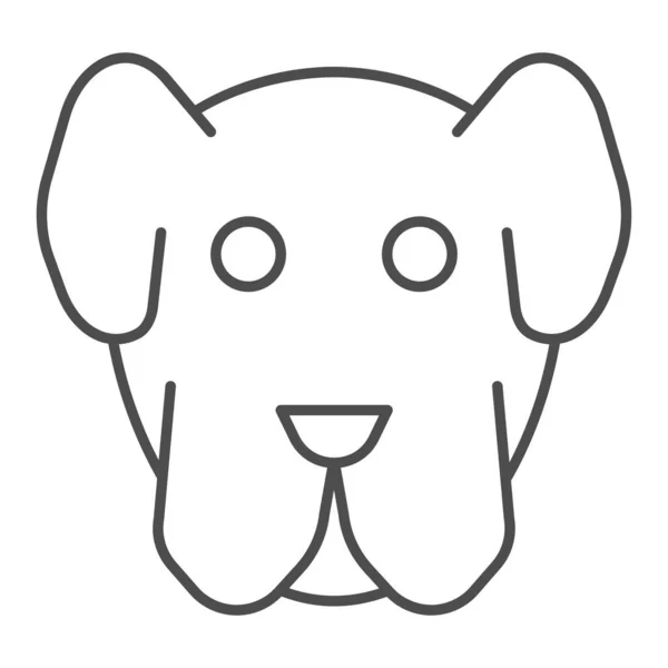 Dog muzzle thin line icon. Minimal domestic animal face symbol, puppy head shape. Animals vector design concept, outline style pictogram on white background, use for web and app. Eps 10. — Stock Vector