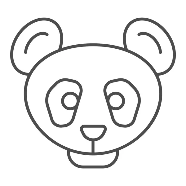 パンダの頭の細い線のアイコン。シンプルなシルエット、竹アジアクマ。動物ベクトルデザインの概念は、白い背景にアウトラインスタイルピクトグラム、 Webやアプリのために使用します。Eps 10. — ストックベクタ