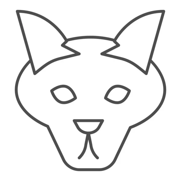 Wolf hoofd dunne lijn pictogram. Coyote, wild dierengezicht, eenvoudig silhouet. Dieren vector ontwerp concept, schema stijl pictogram op witte achtergrond, gebruik voor web en app. Eps 10. — Stockvector