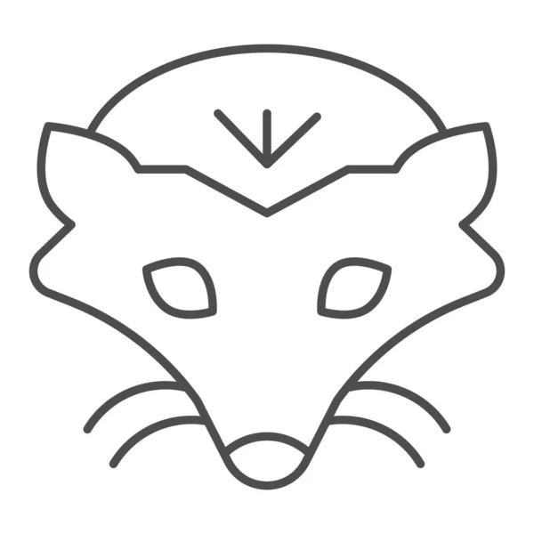 Icono de línea delgada de cabeza topo. Linda cara de animal de marmota silueta simple. Concepto de diseño de vectores de animales, pictograma de estilo de esquema sobre fondo blanco, uso para web y aplicación. Eps 10 . — Vector de stock