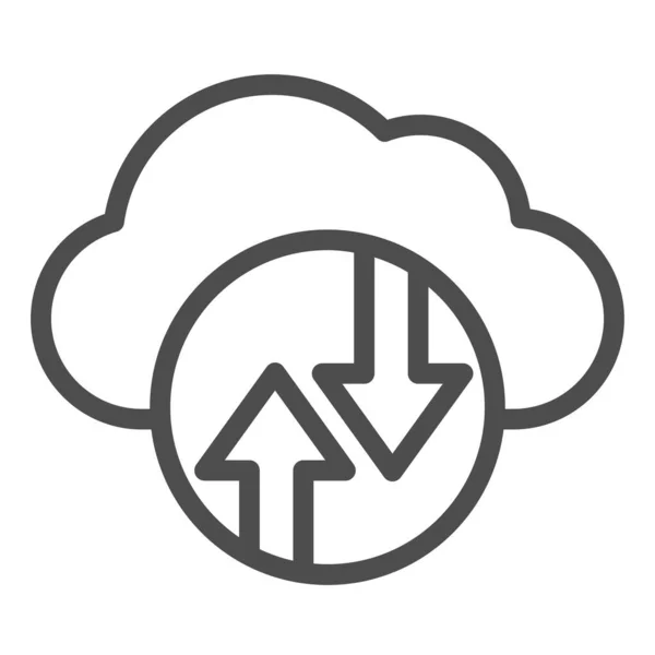 Liniensymbol für Cloud Computing. Wolke Hosting Vektor Illustration isoliert auf weiß. Datenwolken umreißen Stildesign, das für Web und App entwickelt wurde. Eps 10. — Stockvektor