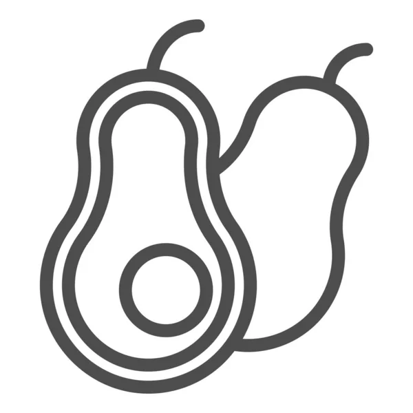 Icono de línea de aguacate. Ilustración vectorial de frutas tropicales aislada en blanco. Diseño de estilo bosquejo de vitaminas, diseñado para web y app. Eps 10 . — Vector de stock