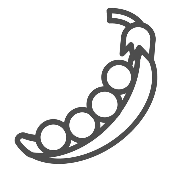 Icono de línea de guisantes. Ilustración vectorial vegetal aislada en blanco. Diseño de estilo Bean outline, diseñado para web y app. Eps 10 . — Vector de stock