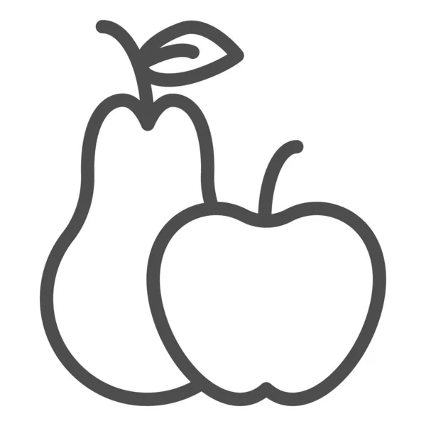 Icono de línea de manzana y pera. Verano frutas vector ilustración aislada en blanco. Las vitaminas delinean el diseño de estilo, diseñado para la web y la aplicación. Eps 10 . — Vector de stock